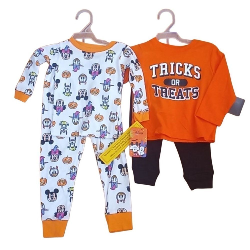 Girl Boy Halloween Long Sleeve T-shirt & Jogger & Disney Pajama Set Size 12mo